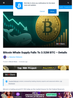 Bitcoin Whale Supply Falls To 3.52M BTC – Details | Bitcoinist.com