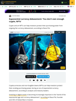 Exponential currency debasement: ‘You don’t own enough crypto, NFTs’