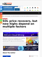 SOL price recovers, but new highs depend on multiple factors - The Crypto News Wire