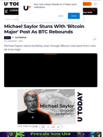 Michael Saylor Stuns With 'Bitcoin Major' Post As BTC Rebounds