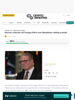 Starmer criticizes UK Foreign Office over Mandelson vetting scandal