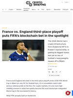 France vs. England third-place playoff puts FIFA's blockchain bet in the spotlight