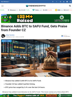 Binance Adds BTC to SAFU Fund, Gets Praise from Founder CZ - TheNewsCrypto