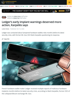 Ledger’s Early Hardware Wallet Implant Reports Draw Scrutiny