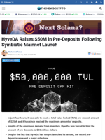 HyveDA Raises $50M in Pre-Deposits Following Symbiotic Mainnet Launch - TheNewsCrypto