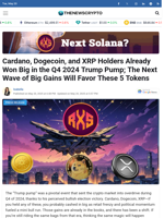 Cardano, Dogecoin, and XRP Holders Already Won Big in the Q4 2024 Trump Pump; The Next Wave of Big Gains Will Favor These 5 Tokens