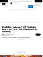 '$1.6 Billion in Longs': XRP Validator Reacts as Crypto Selloff Leaves Bulls Bleeding - U.Today