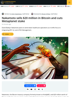 Nakamoto Sells $20M Bitcoin, Exits Metaplanet at Loss in Q1