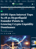 HYPE Open Interest Tops $1.7B as Hyperliquid Founder Points to Growing Crypto Liquidity Dominance - Crypto Daily