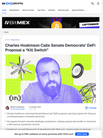 Cardano's Hoskinson Says DeFi Will Be Killed If This Happens