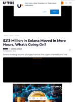 $213 Million in Solana Moved in Mere Hours, What's Going On? - U.Today