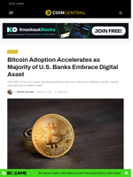 Bitcoin Adoption Accelerates as Majority of U.S. Banks Embrace Digital Asset - CoinCentral