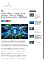 Saylor's Bigger Orange Tease: Strategy's Massive Bitcoin Buying Spree Ignites 2026 Rally - CryptoCoin.News