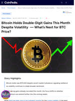 Bitcoin Holds Double-Digit Gains This Month Despite Volatility — What’s Next for BTC Price?