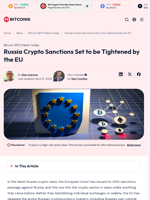 Russia Crypto Sanctions Set to be Tightened by the EU - 99Bitcoins