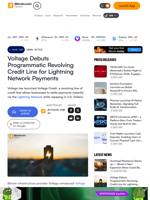Voltage Debuts Programmatic Revolving Credit Line for Lightning Network Payments – News Bytes Bitcoin News
