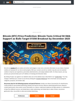 Bitcoin (BTC) Price Prediction: Bitcoin Tests Critical 50 SMA Support as Bulls Target $135K Breakout by December 2025 - Brave New Coin