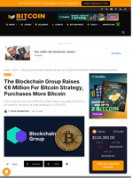 The Blockchain Group Raises €6 Million For Bitcoin Strategy, Purchases More Bitcoin