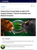 Solana Price Could Slide to $50 if $75 Support Breaks—Here’s the Bullish and Bearish Scenario