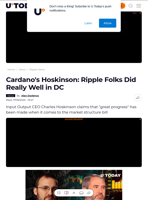 Cardano's Hoskinson: Ripple Folks Did Really Well in DC - U.Today