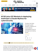 NYSE joins ICE Markets in deploying Anthropic's Claude Mythos for cybersecurity