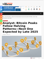 Analyst: Bitcoin Peaks Follow Halving Patterns—Next One Expected by Late 2025 - The Crypto News Wire