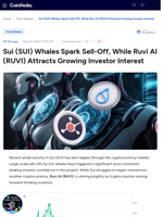Sui (SUI) Whales Spark Sell-Off, While Ruvi AI (RUVI) Attracts Growing Investor Interest
