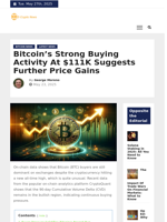 Bitcoin’s Strong Buying Activity At $111K Suggests Further Price Gains | E-Crypto News