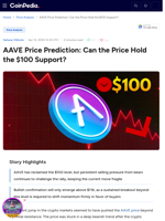AAVE Price Prediction: Can the Price Hold the $100 Support?