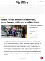 Israeli forces demolish water wells, greenhouses in Hebron amid tensions