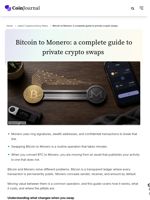 Bitcoin to Monero: a complete guide to private crypto swaps  - CoinJournal