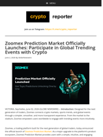 Zoomex Prediction Market Officially Launches: Participate in Global Trending Events with Crypto