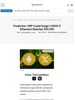 Prediction: XRP Could Surge 1,000% if Ethereum Reaches $33,000