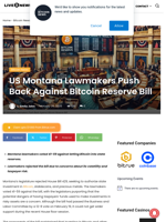 US Montana Lawmakers Push Back Against Bitcoin Reserve Bill | Live Bitcoin News