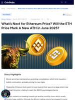 What’s Next for Ethereum Price? Will the ETH Price Mark A New ATH in June 2025?