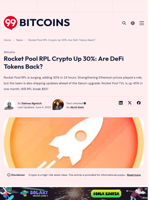 Rocket Pool RPL Up 30%, Are DeFi Tokens Back?