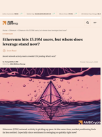 Ethereum hits 15.19M users, but where does leverage stand now? - AMBCrypto