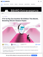 Why $1.6 Billion in FTX Repayment Could Boost Altcoin Prices