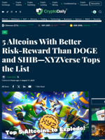 5 Altcoins With Better Risk-Reward Than DOGE and SHIB—XYZVerse Tops the List - Crypto Daily