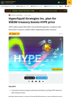 HYPE Aims For New Highs After $583M Treasury Reveal