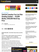 Toshi.bet Launches Free Last Man Standing Football — $5,000 Weekly, $100,000 World Cup Prize
