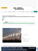 Lebanon to investigate UNIFIL attack amid Hezbollah tensions, Macron says