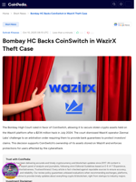 Bombay HC Backs CoinSwitch in WazirX Theft Case