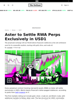 Aster to Settle RWA Perps Exclusively in USD1 - 