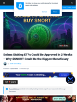 Solana Staking ETFs Could Be Approved in 2 Weeks – Why $SNORT Could Be the Biggest Beneficiary