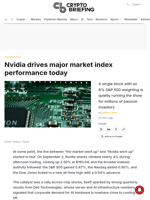 Nvidia drives major market index performance today