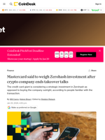 Mastercard said to weigh Zerohash investment after crypto company ends takeover talks