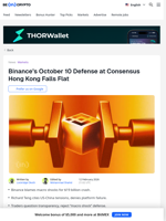 Binance October 10 Backlash Hijacks Consensus Hong Kong