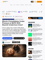 Bitcoin Consolidates Under Pressure at $67K With Bearish Undertone Intact – Markets and Prices Bitcoin News