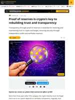Proof Of Reserves Is Crypto’s Key To Rebuilding Trust And Transparency